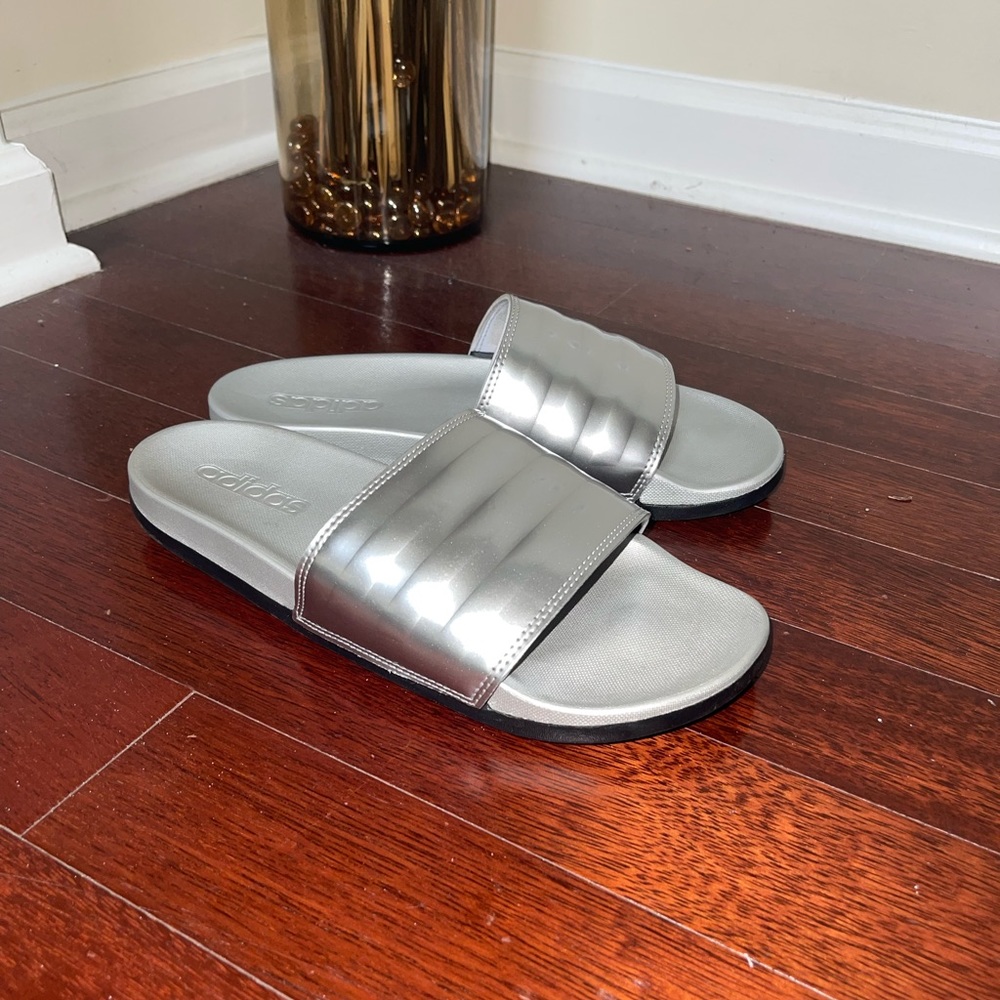 Women’s Silver ADIDAS Adilette Slides